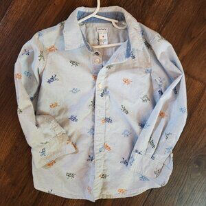 Carter's Dinosaur and Pinstripe Button Up Shirt - size 6